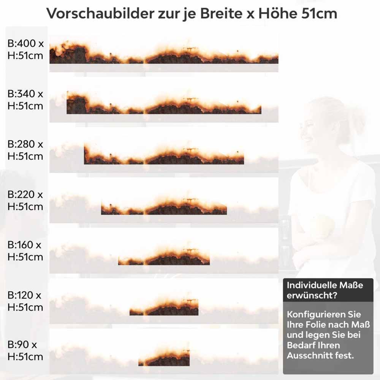 Küchenrückwand Folie Rostoptik - Industrielles Design für moderne Küchen Höhe 51cm