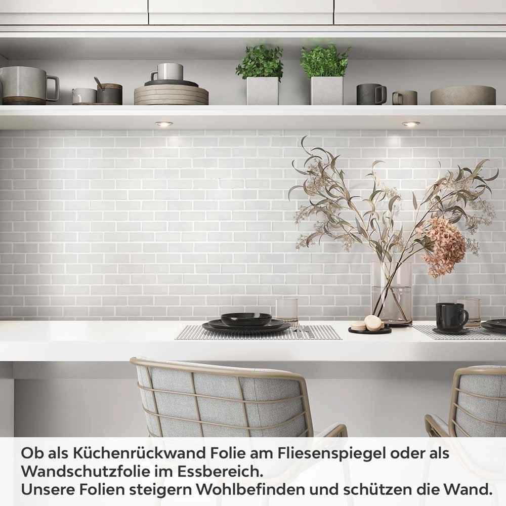 Küchenrückwand Folie Heller Ziegel-Look - Design, das begeistert Artikelbild 1