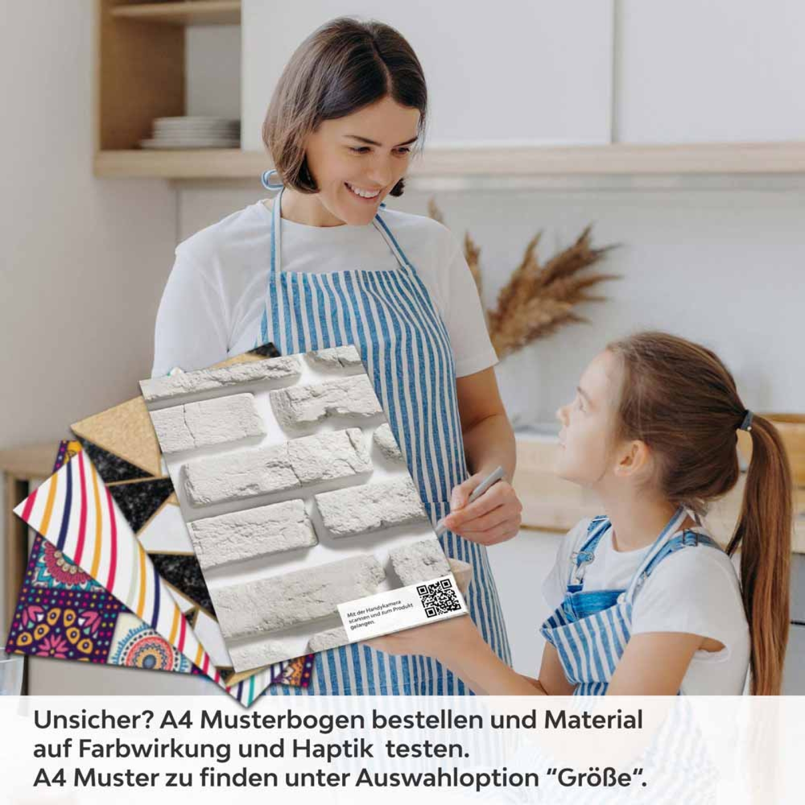 Küchenrückwand Folie Vintage Ziegeloptik A4 Muster
