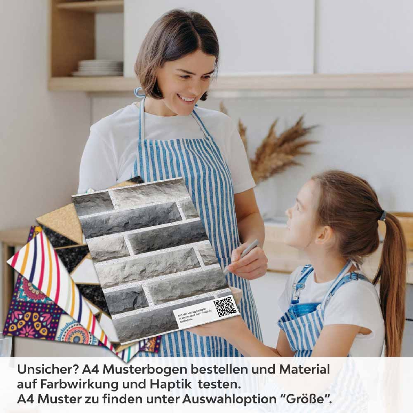 Küchenrückwand Folie Moderne Ziegelwand A4 Muster