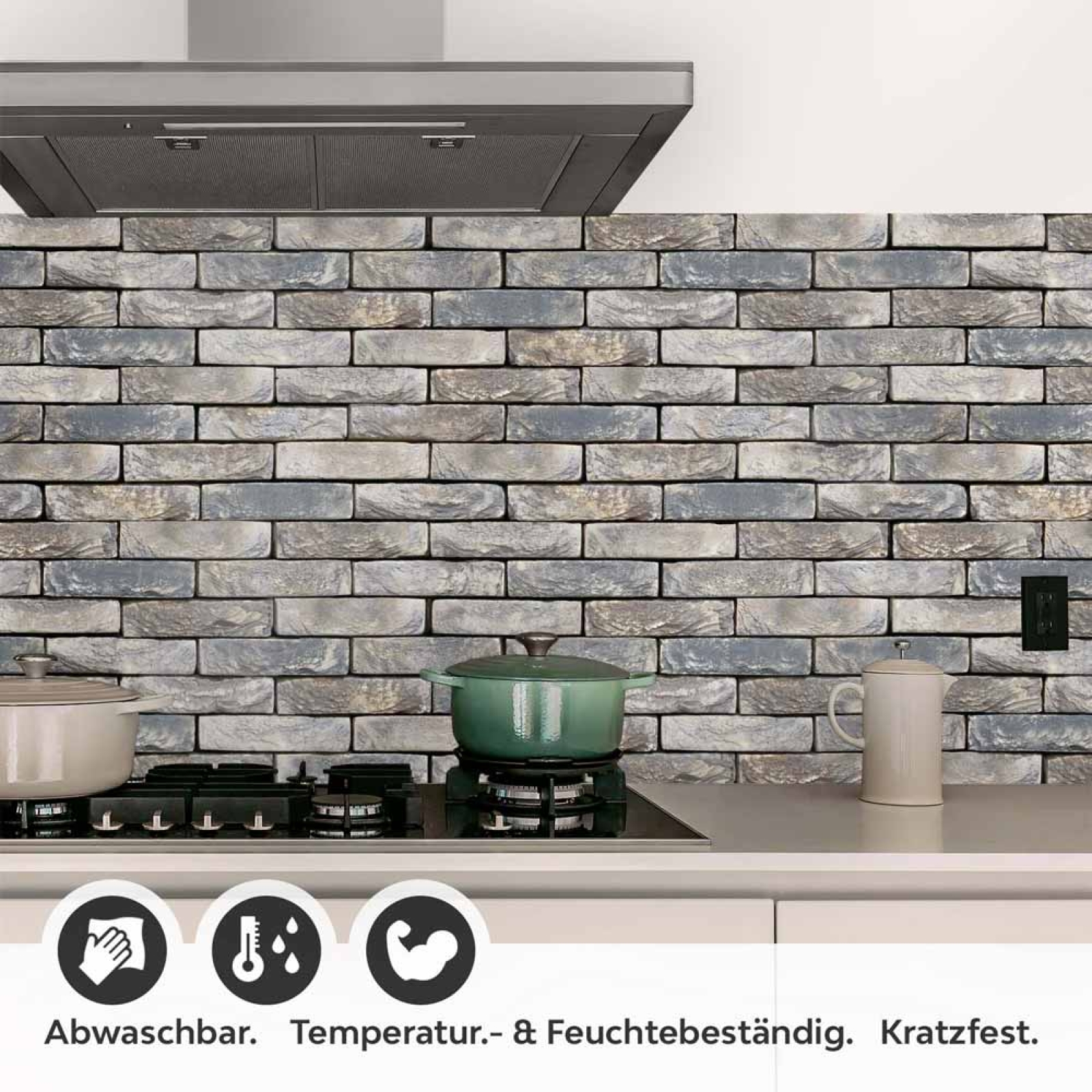 Küchenrückwand Folie Mauerziegel - Industrial-Stil für Ihre Küche Detailbild 1