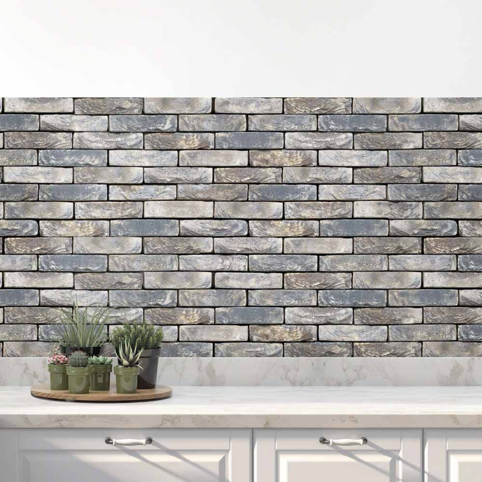 Küchenrückwand Folie Mauerziegel - Industrial-Stil für Ihre Küche Hauptbild