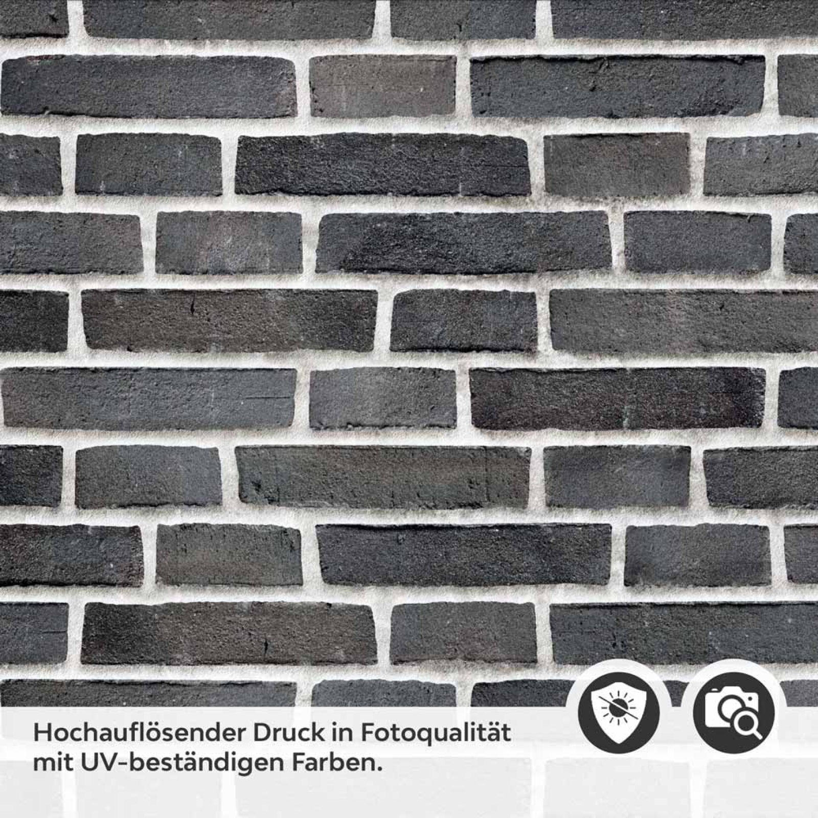 Küchenrückwand Folie Ziegel Anthrazit - Steinwand Optik Detailbild 2