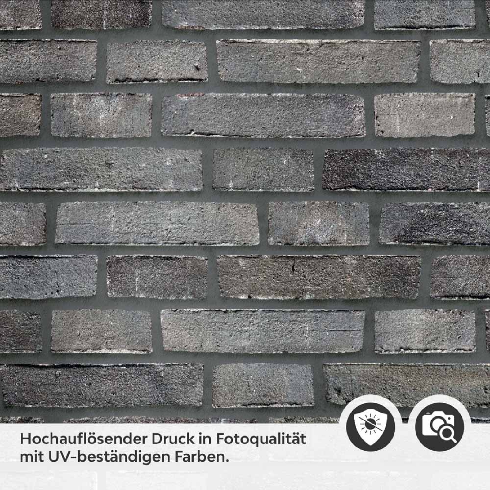 Küchenrückwand Folie Anthrazit Ziegelsteine - Edle Backsteine Detailbild 2