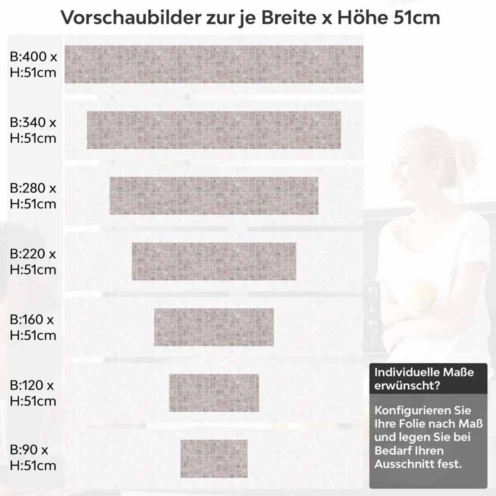 Küchenrückwand Folie Terrakotta Steine - Zeitlose Ziegelmuster Höhe 51cm