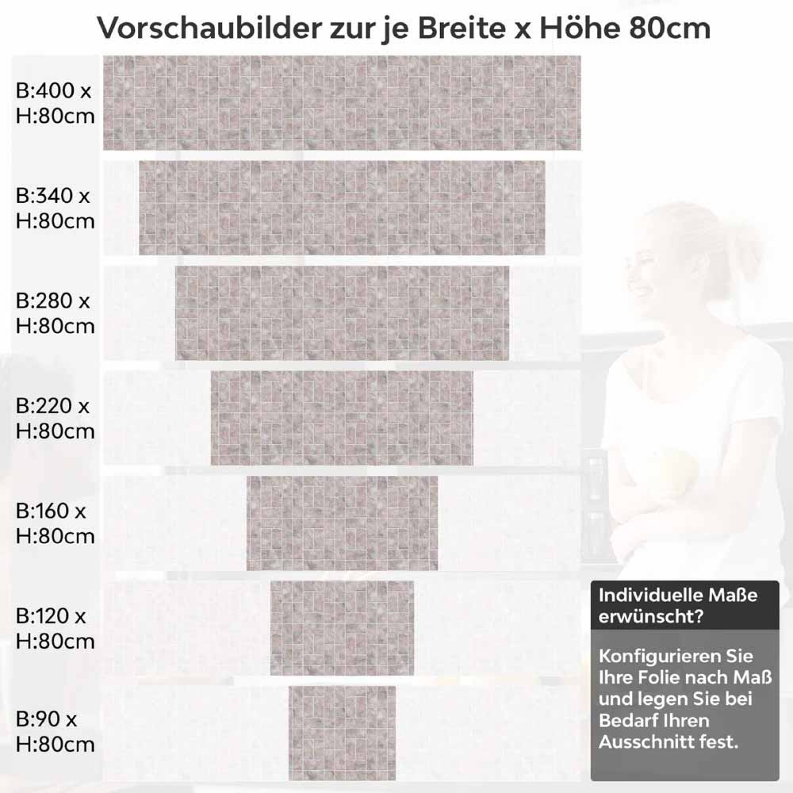Küchenrückwand Folie Terrakotta Steine - Zeitlose Ziegelmuster Höhe 80cm