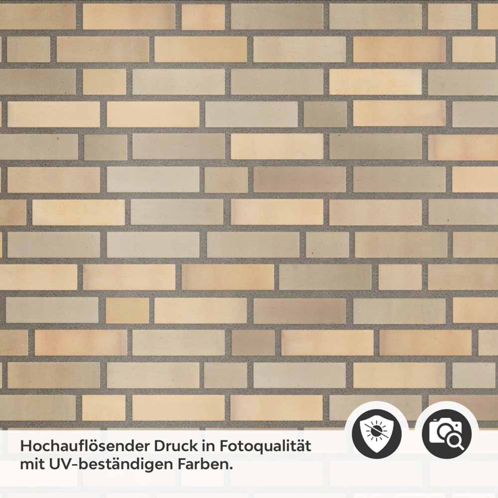 Küchenrückwand Folie Beige-goldene Ziegelmuster - Warme Ziegeloptik Detailbild 2