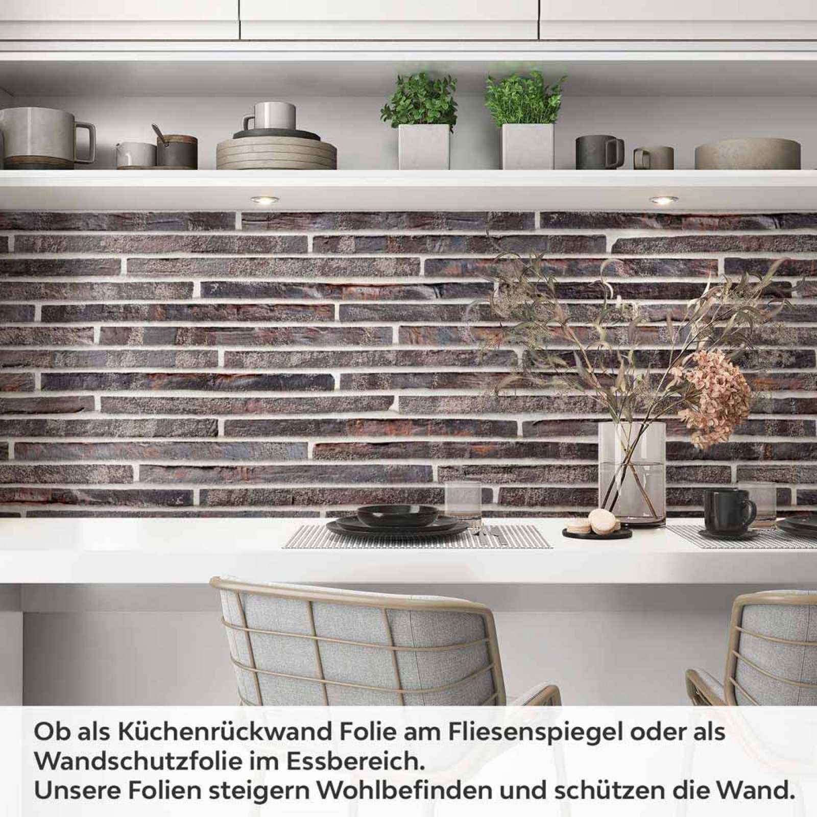 Küchenrückwand Folie Klinkerstreifen Artikelbild 1