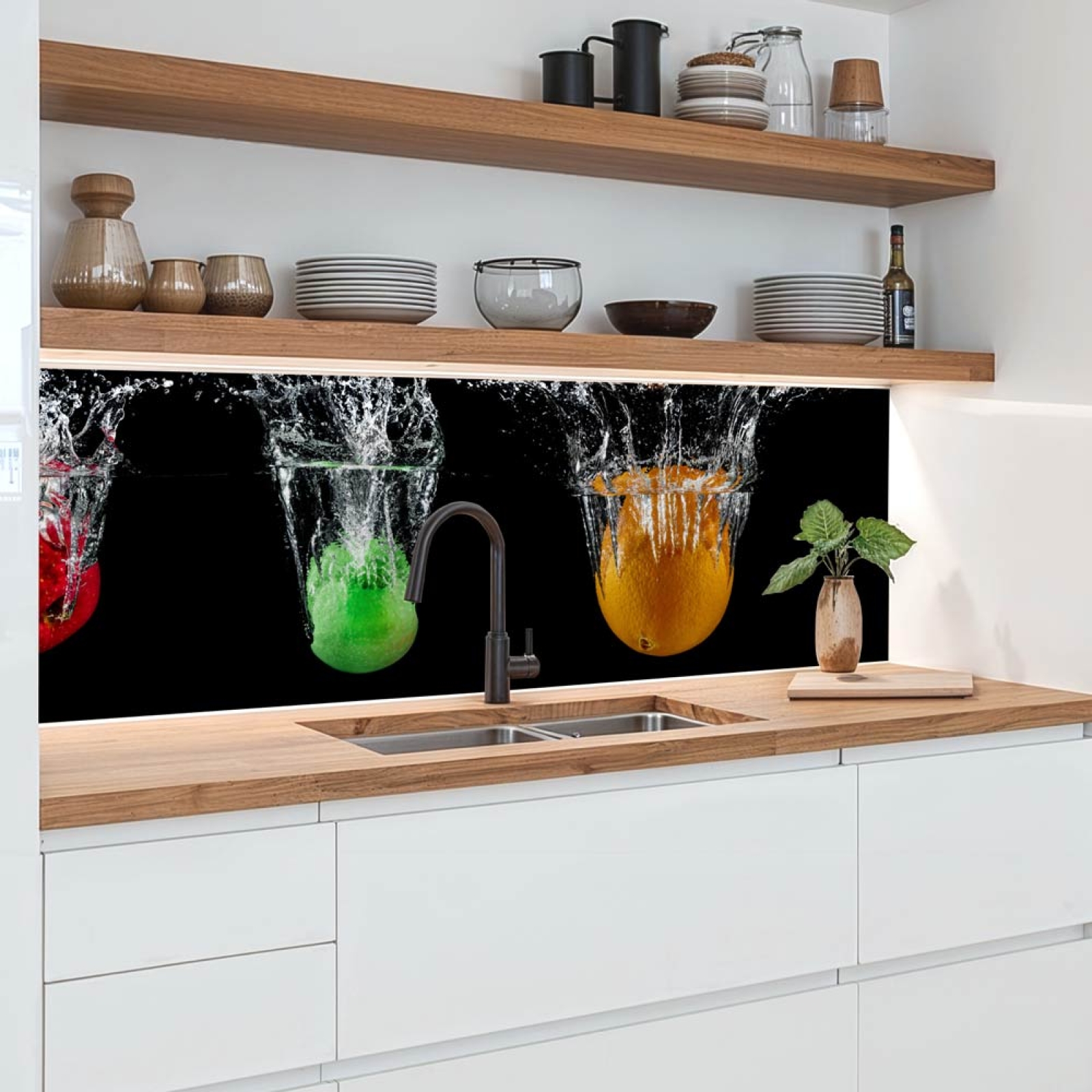 Küchenrückwand Platte Bunte Äpfel Hauptbild 1