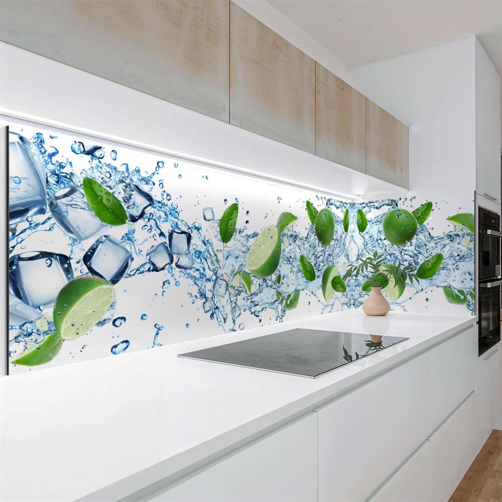 Küchenrückwand Platte Spritzige Limetten & Eiswürfel Artikelbild 1