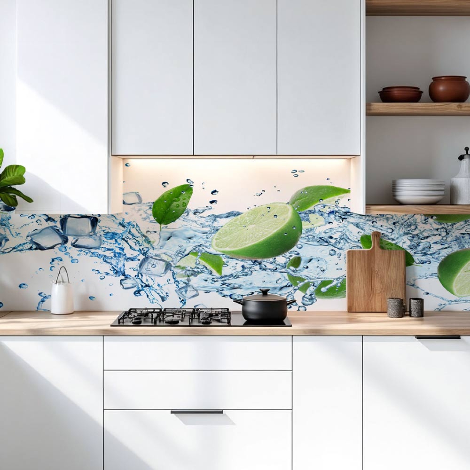 Küchenrückwand Platte Spritzige Limetten & Eiswürfel Artikelbild 2