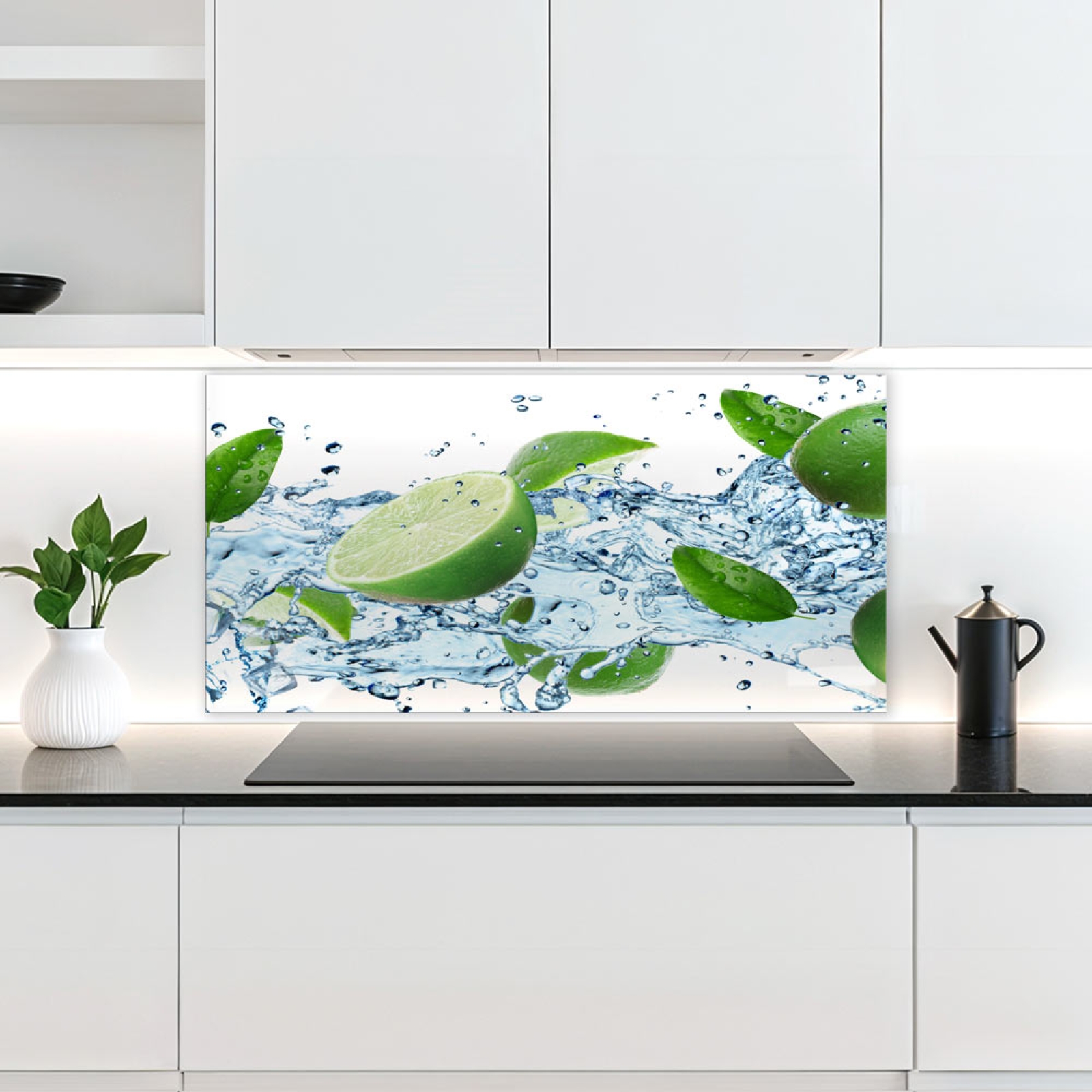Küchenrückwand Platte Spritzige Limetten & Eiswürfel Hauptbild 1