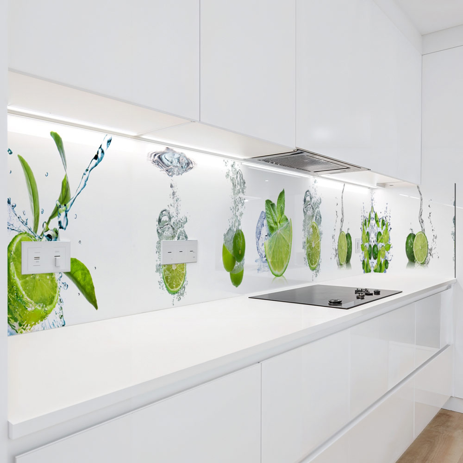 Küchenrückwand Platte Limetten Wasser Splash Artikelbild 1