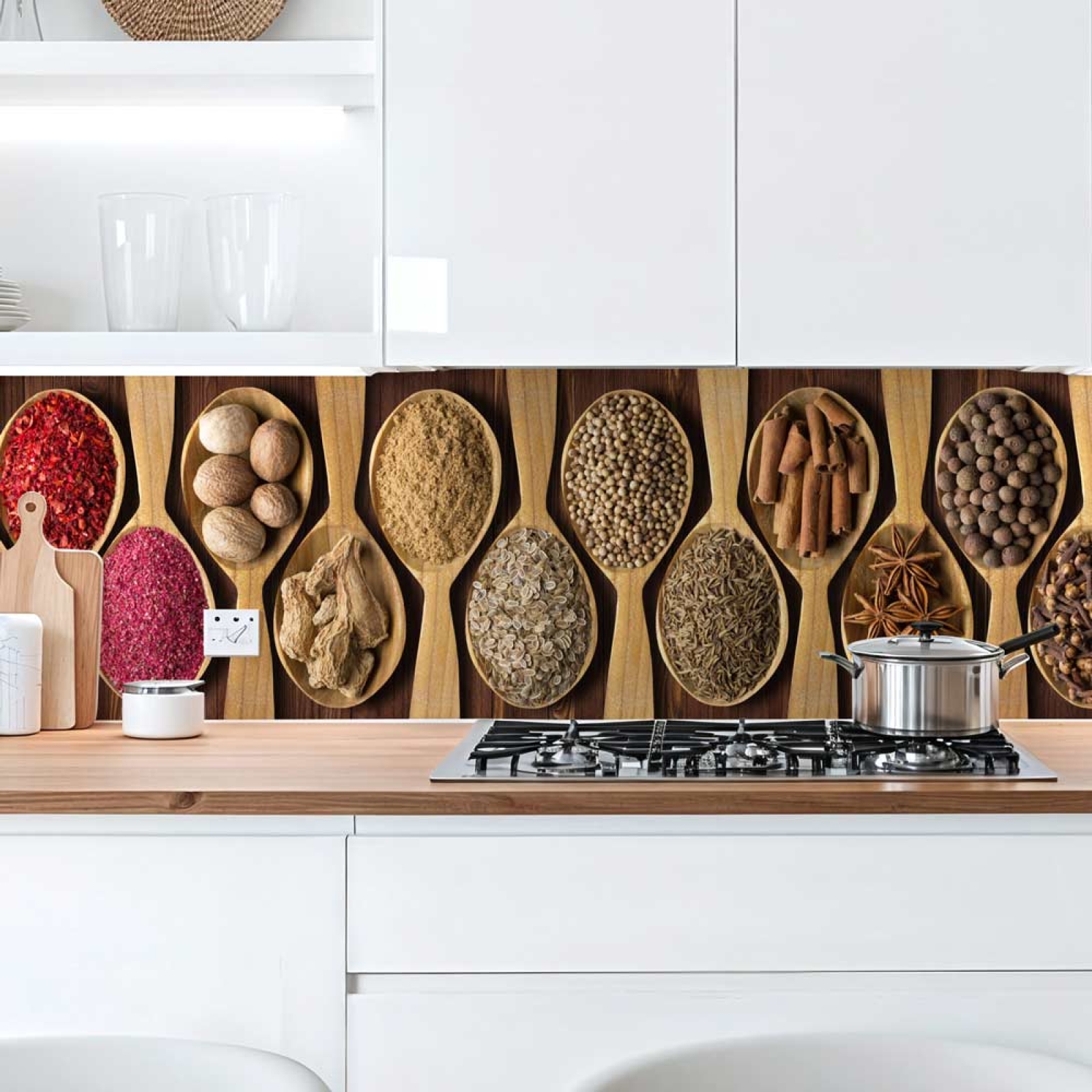 Küchenrückwand Platte Löffel voller Würze Hauptbild 1