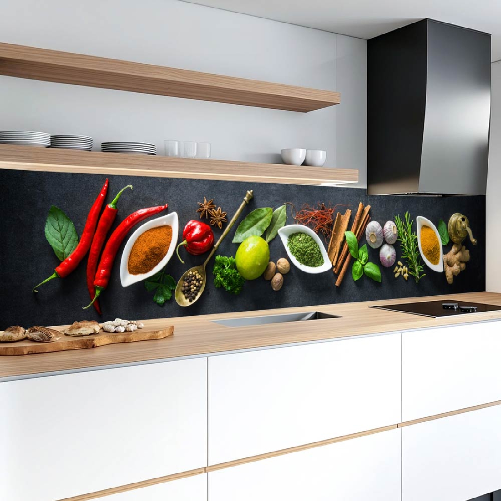 Küchenrückwand Platte Chili & Gewürze auf Tafel Artikelbild 2