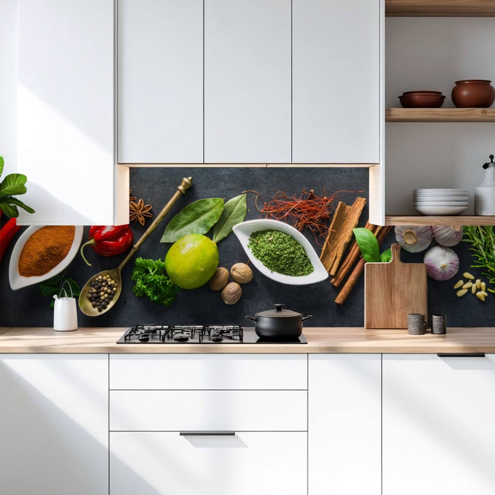 Küchenrückwand Platte Chili & Gewürze auf Tafel Hauptbild 1