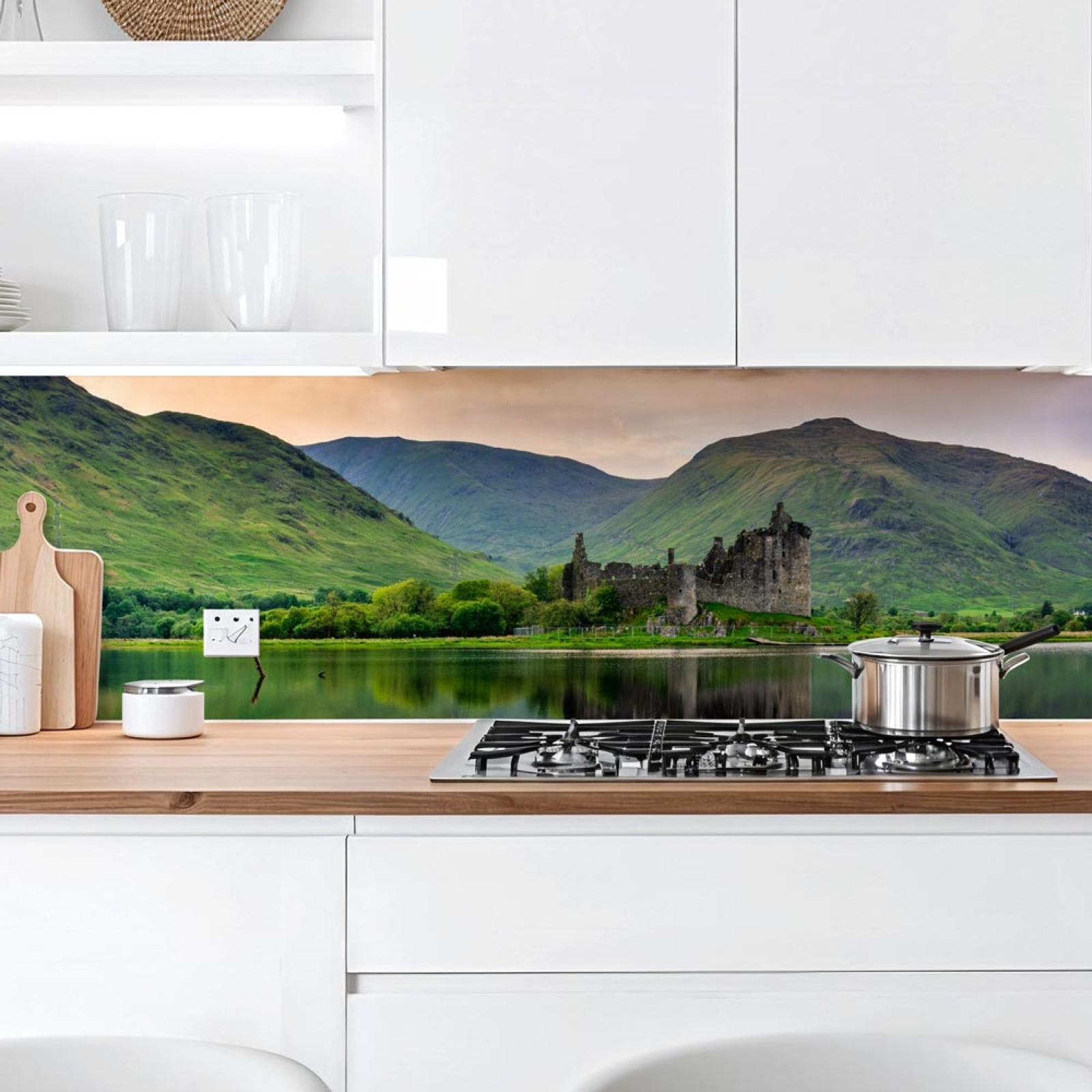 Küchenrückwand Platte Landschaft im Abendrot Hauptbild 1