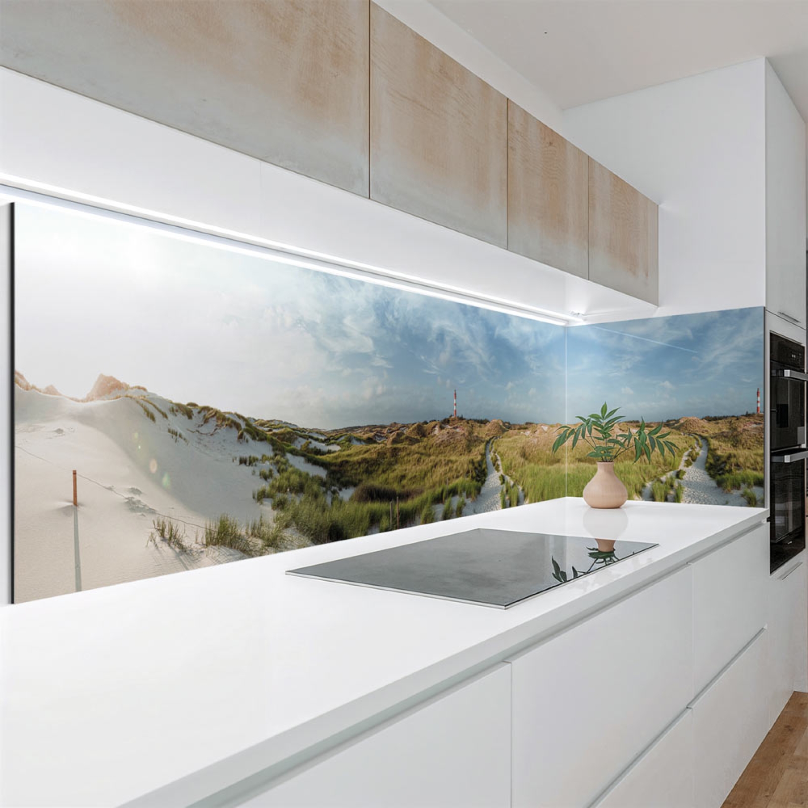 Küchenrückwand Platte Leuchtturm an der Nordsee Düne Artikelbild 1