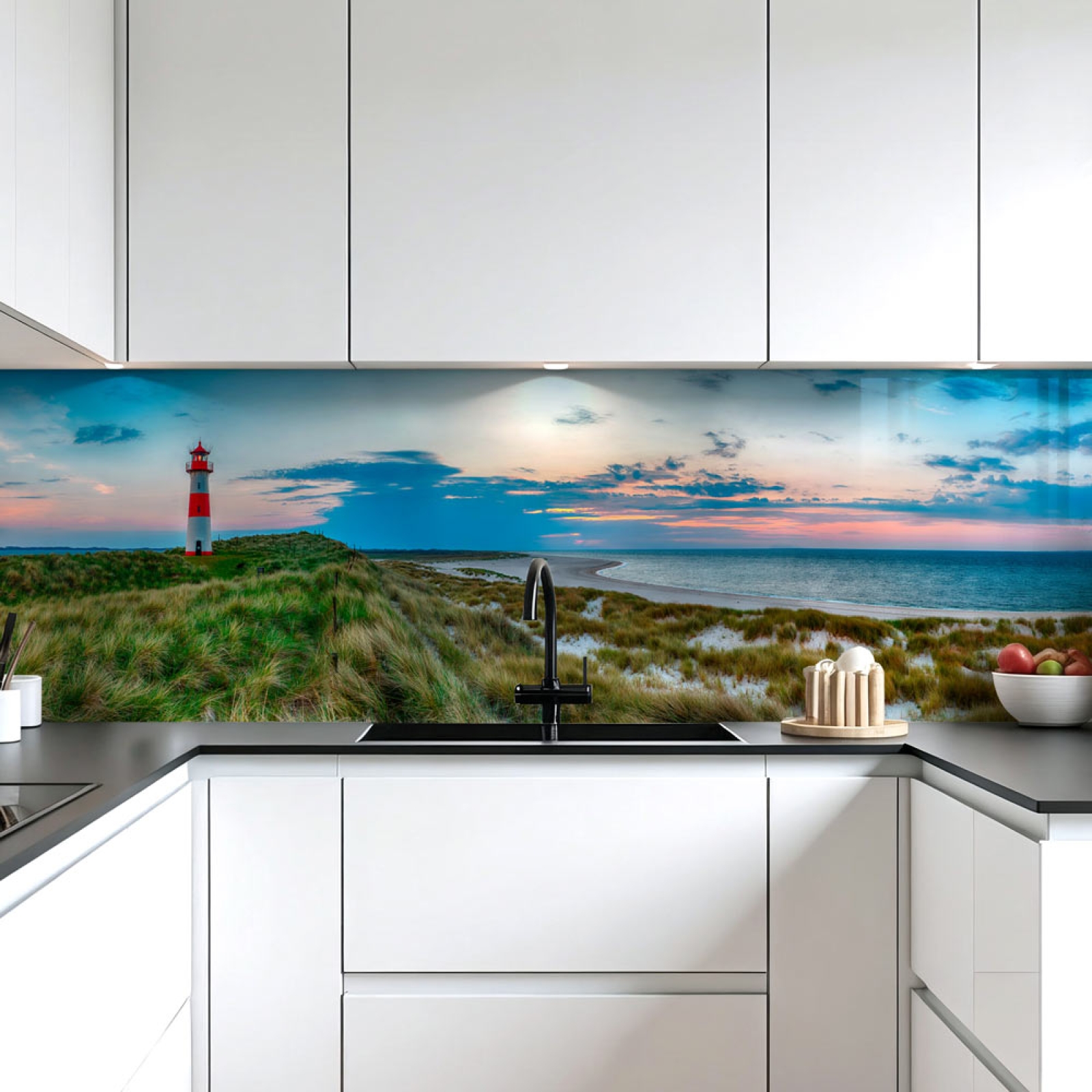 Küchenrückwand Platte Dünen, Leuchtturm & Meer Artikelbild 2