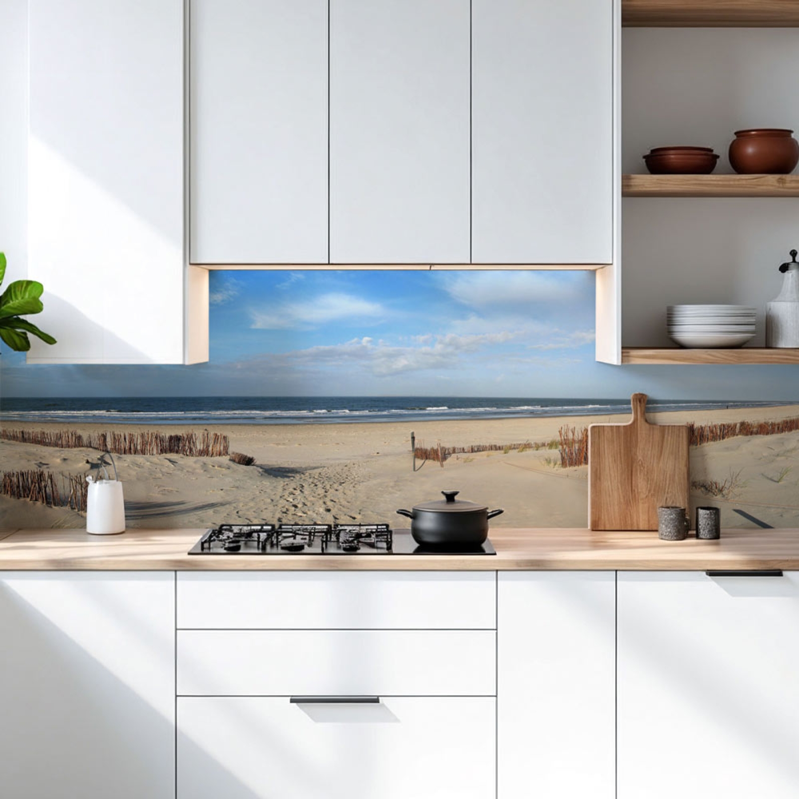 Küchenrückwand Platte Spaziergang am Nordsee Hauptbild 1
