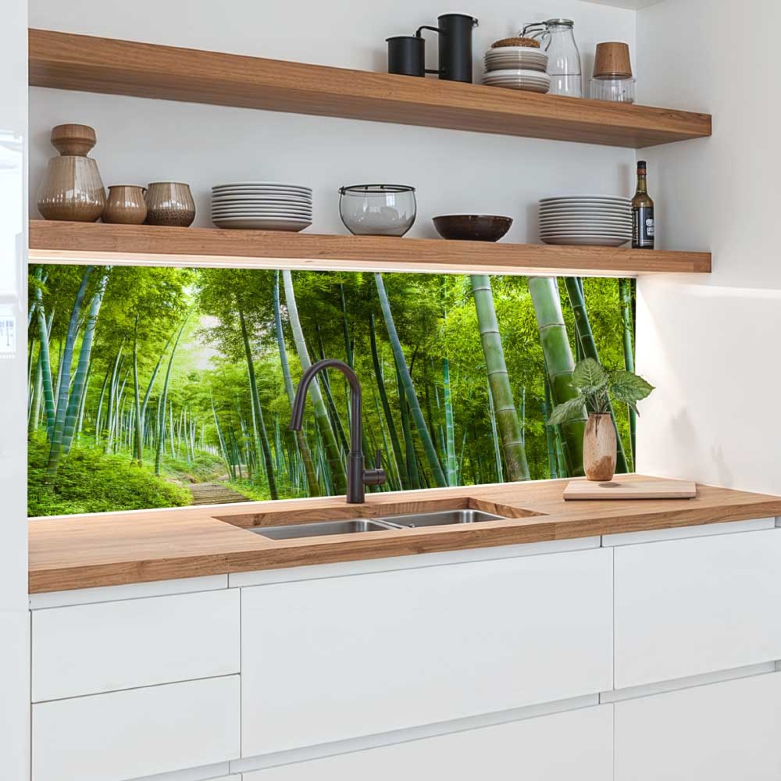 Küchenrückwand Platte Bambuswald Fernöstliches Flair Hauptbild 1