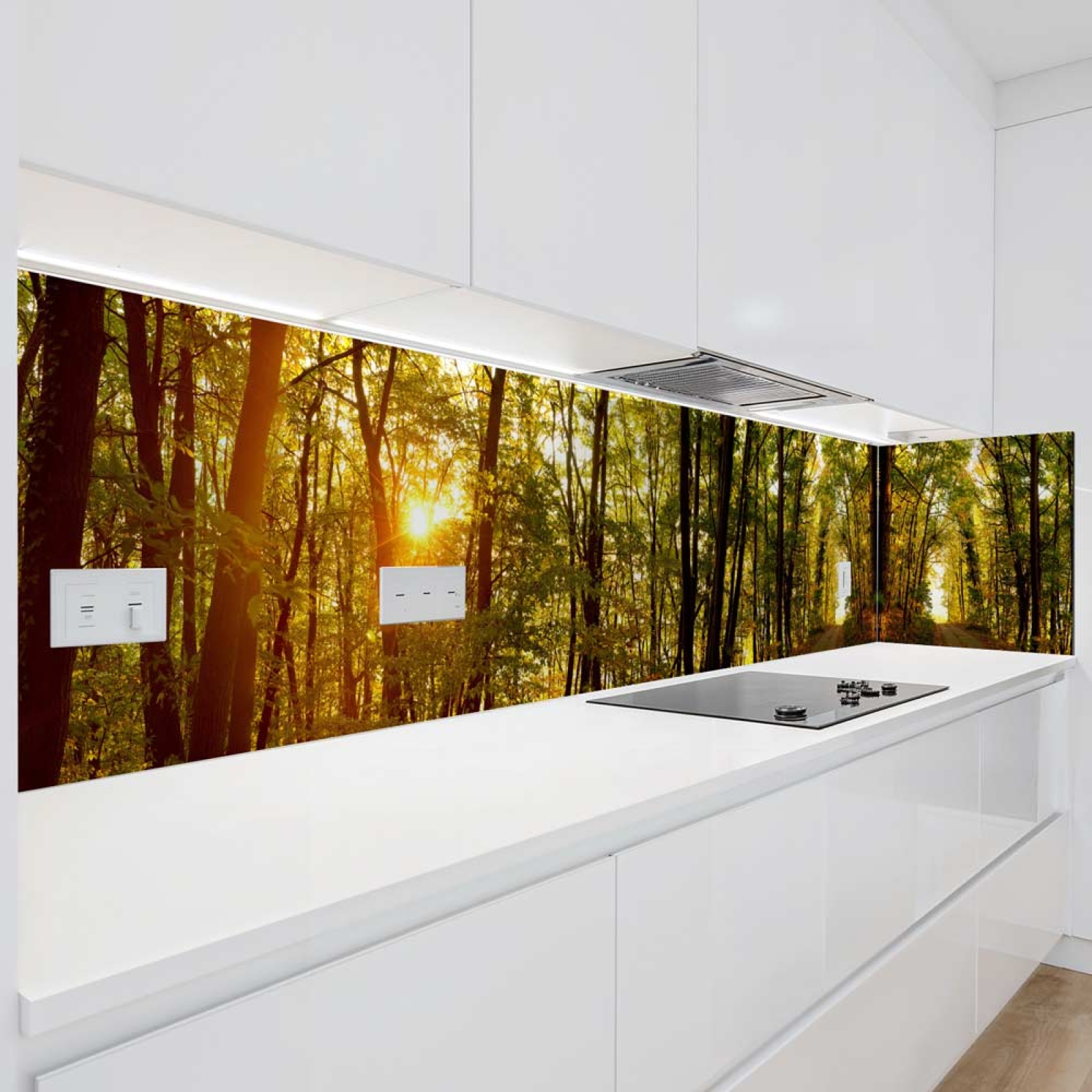 Küchenrückwand Platte Waldallee im Herbst Artikelbild 1