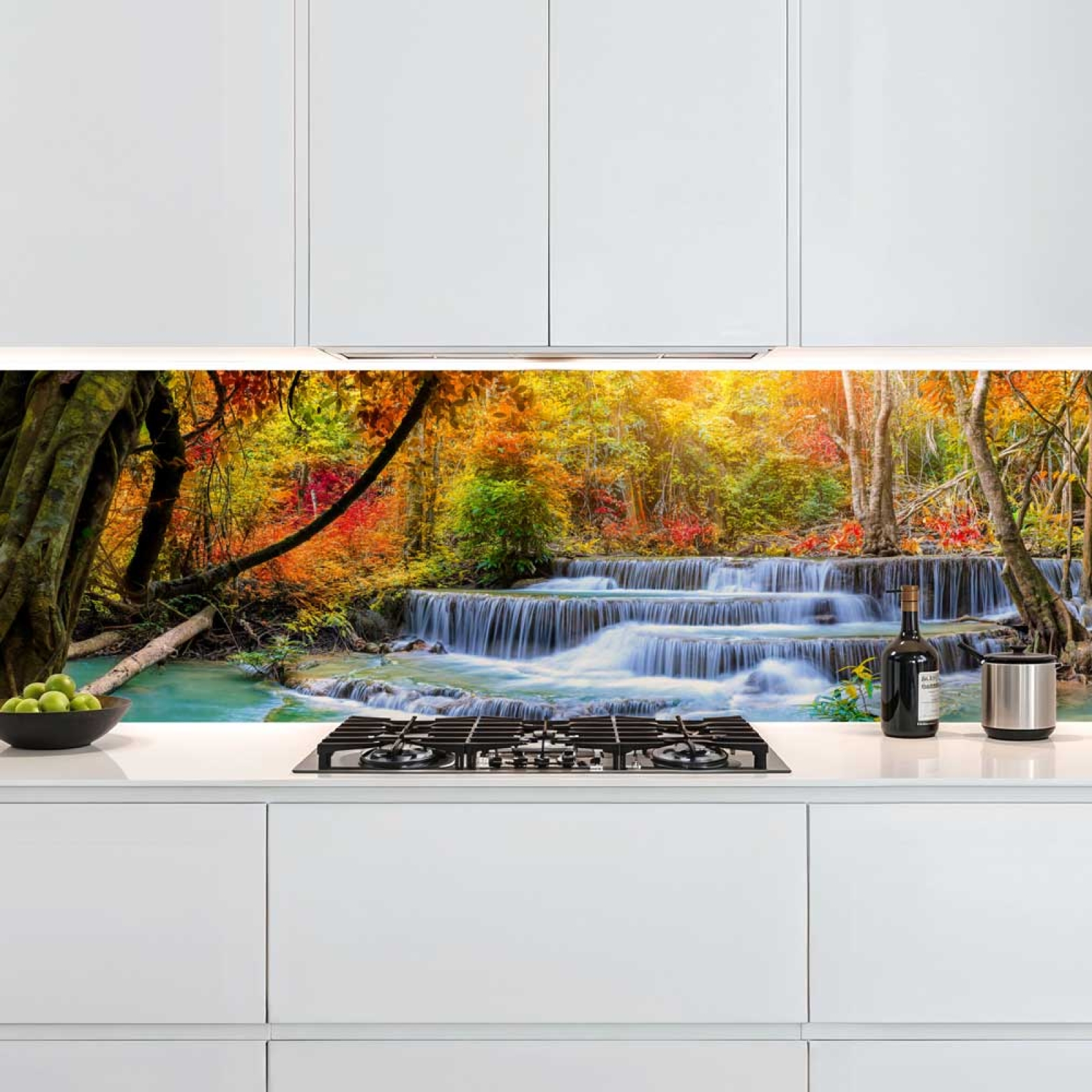 Küchenrückwand Platte Herbstlicher Wasserfall im Wald Artikelbild 2