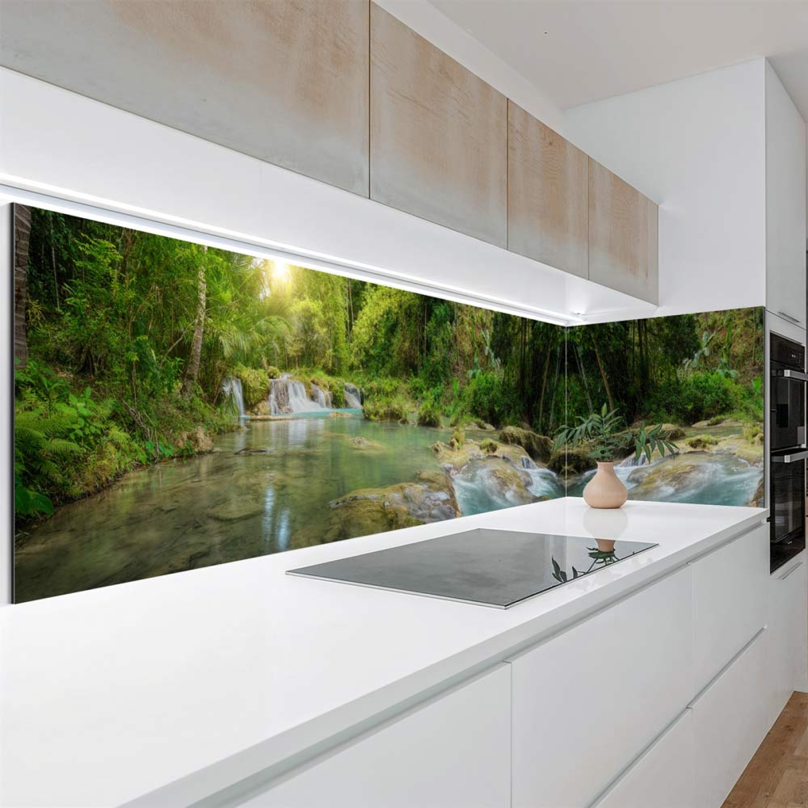 Küchenrückwand Platte Wasserfall im Regenwald Hauptbild 1
