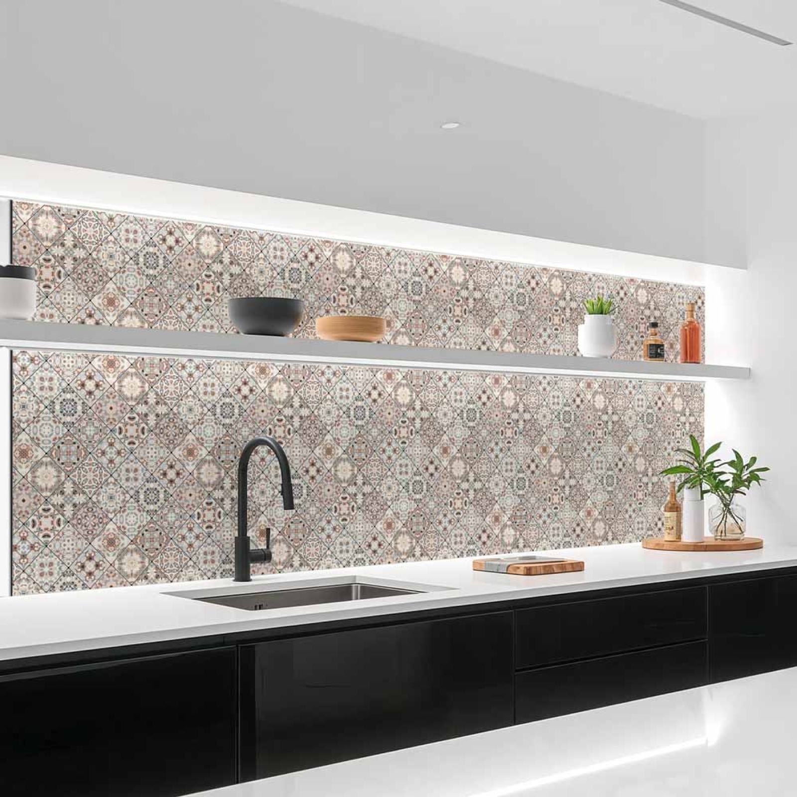 Küchenrückwand Platte Shabby‑Chic Kacheloptik Hauptbild 1