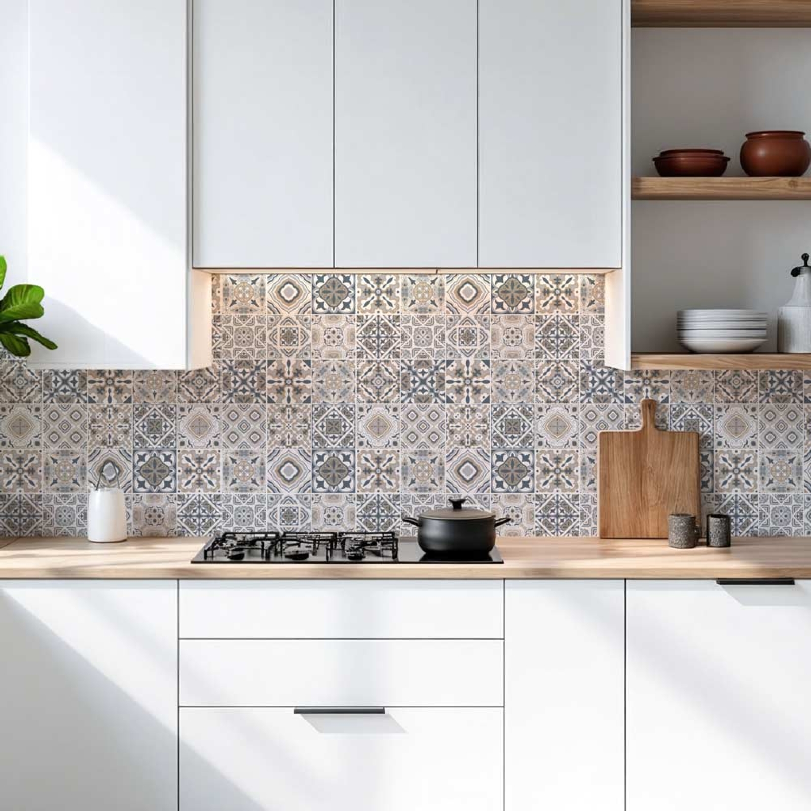Küchenrückwand Platte Sanft Sandbeiges Nordischer Fliesenmix Artikelbild 1
