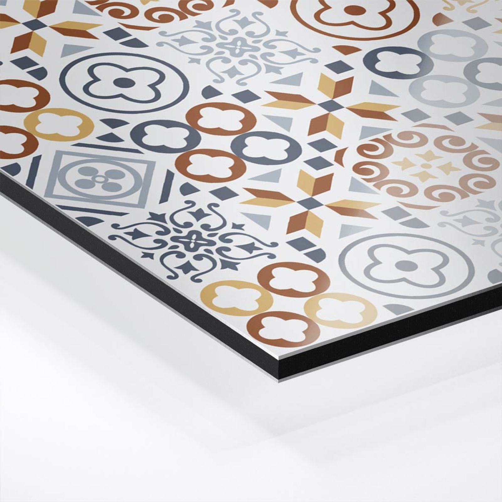 Küchenrückwand Platte Kupfer & Sonnengelbes Patchwork Design Hover-Bild