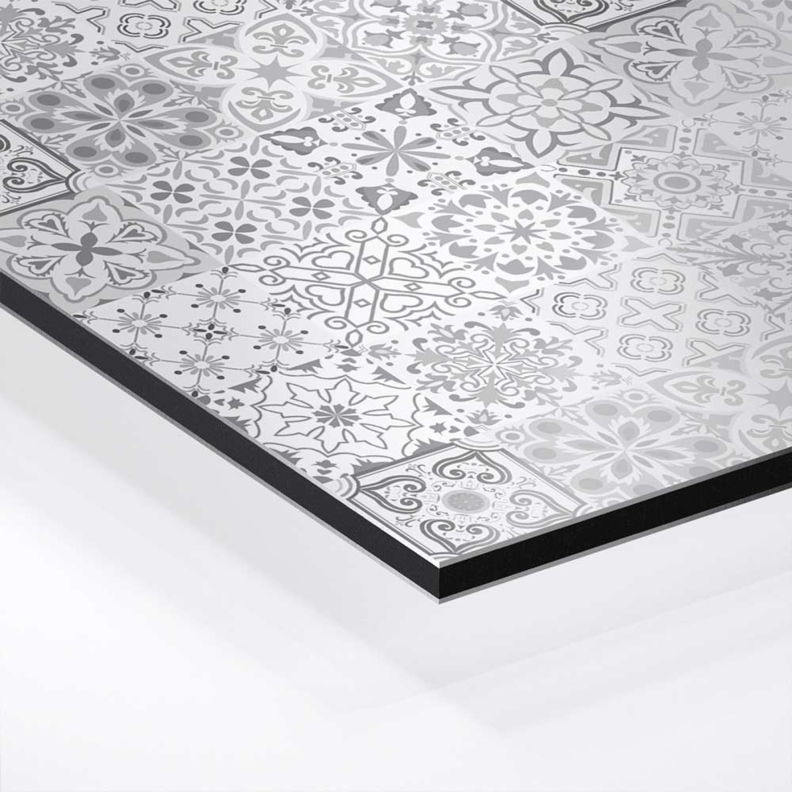 Küchenrückwand Platte Graue Patchwork Hover-Bild