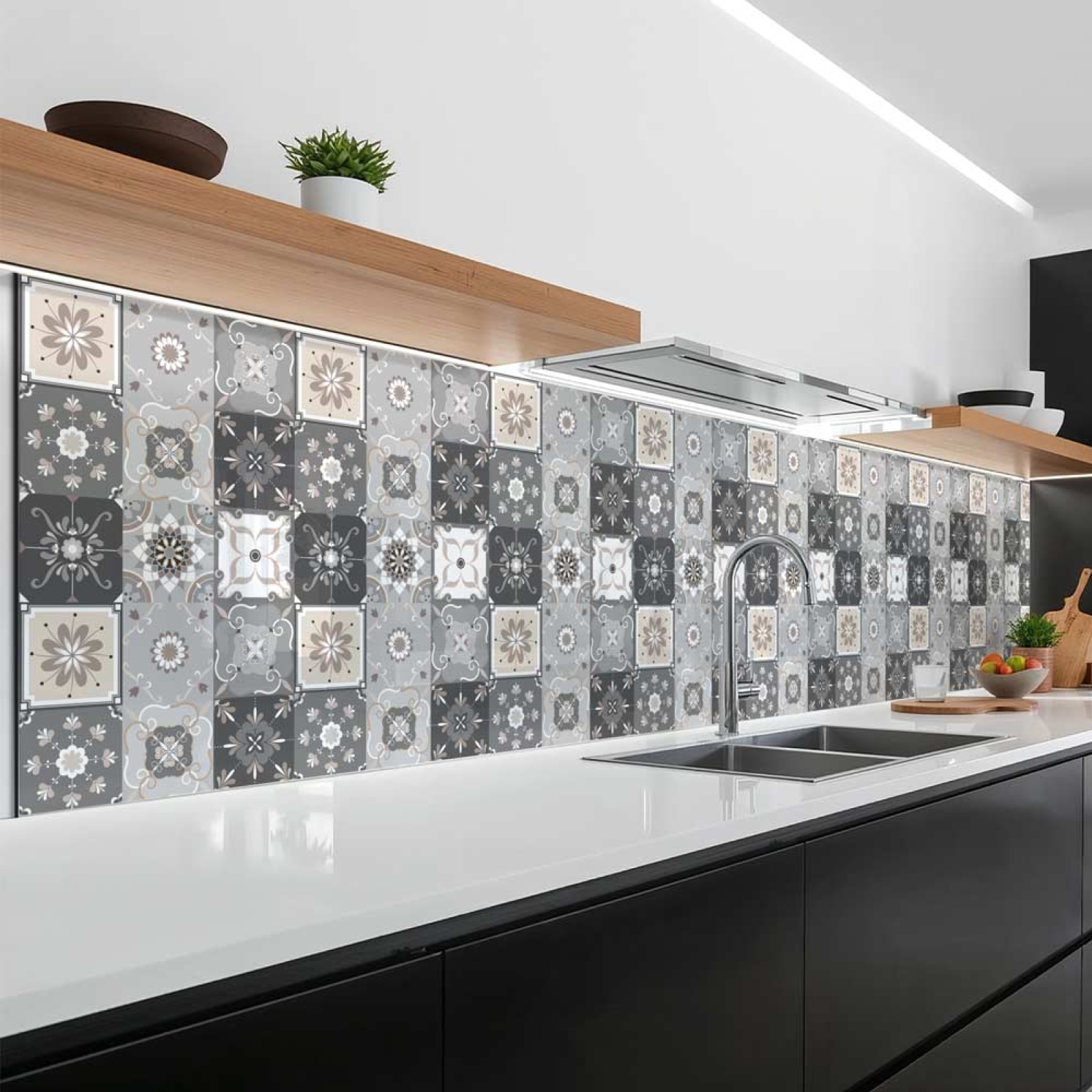 Küchenrückwand Platte Portugiesische Fliesen im Vintage Stil Hauptbild 1