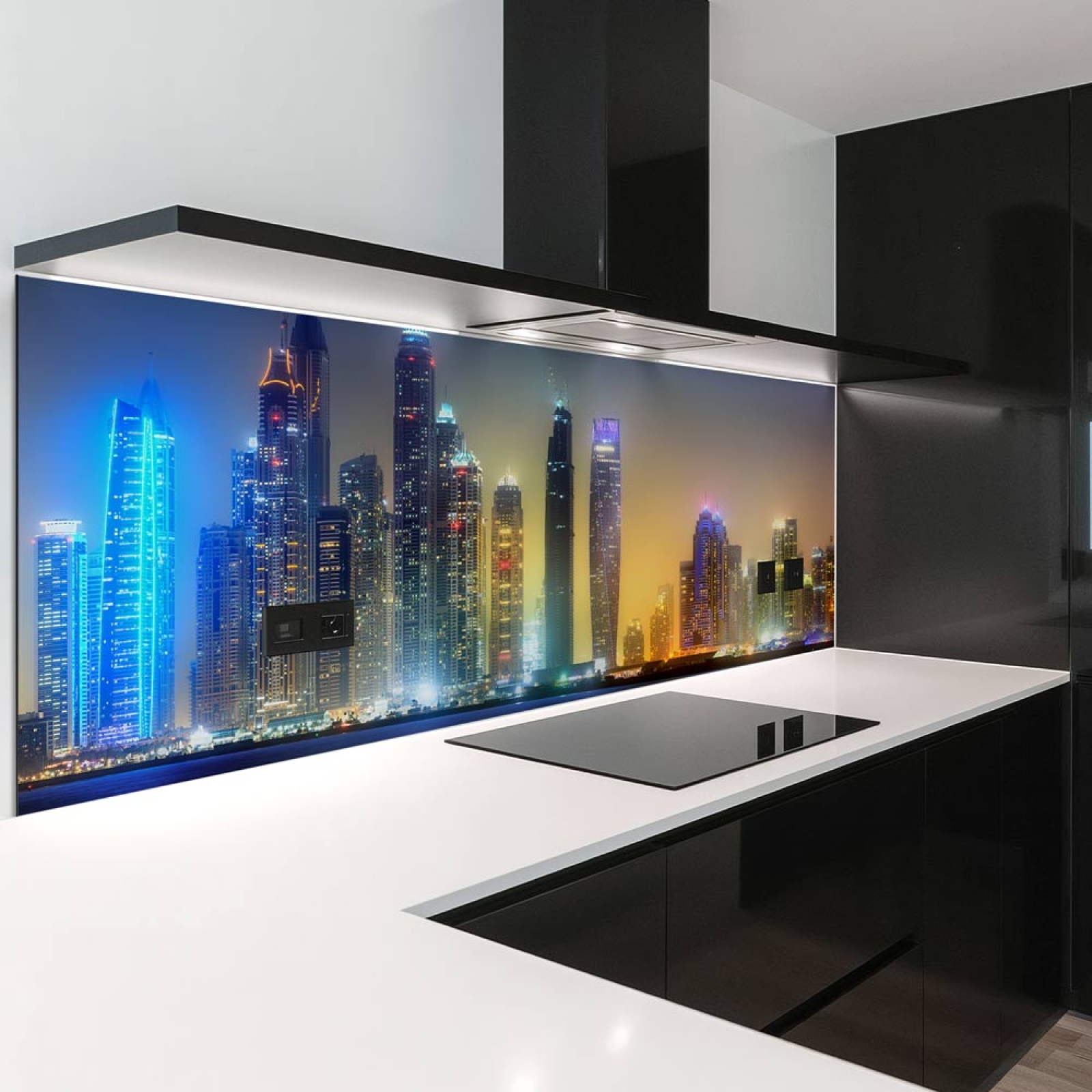 Küchenrückwand Platte Skylines im Schimmer der Nacht Artikelbild 2