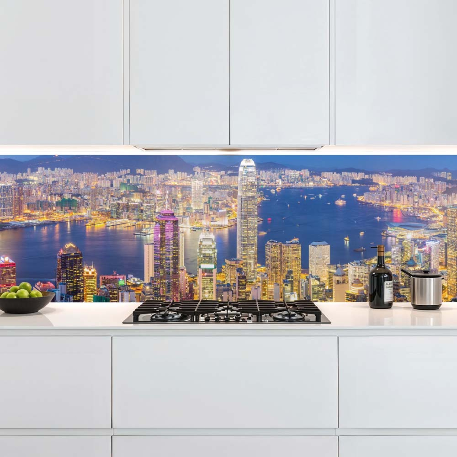 Küchenrückwand Platte Hong Kongs Skylines Hauptbild 1