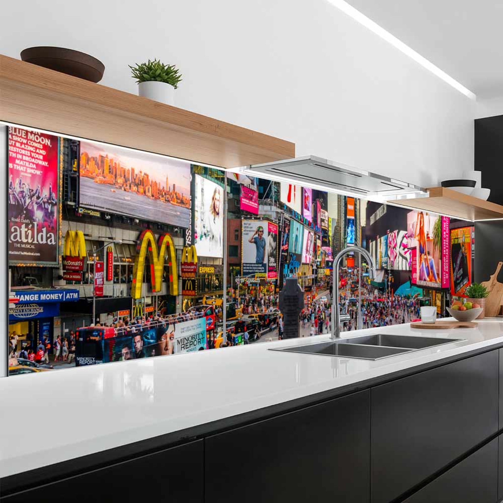 Küchenrückwand Platte Time Square bei Nacht Artikelbild 1