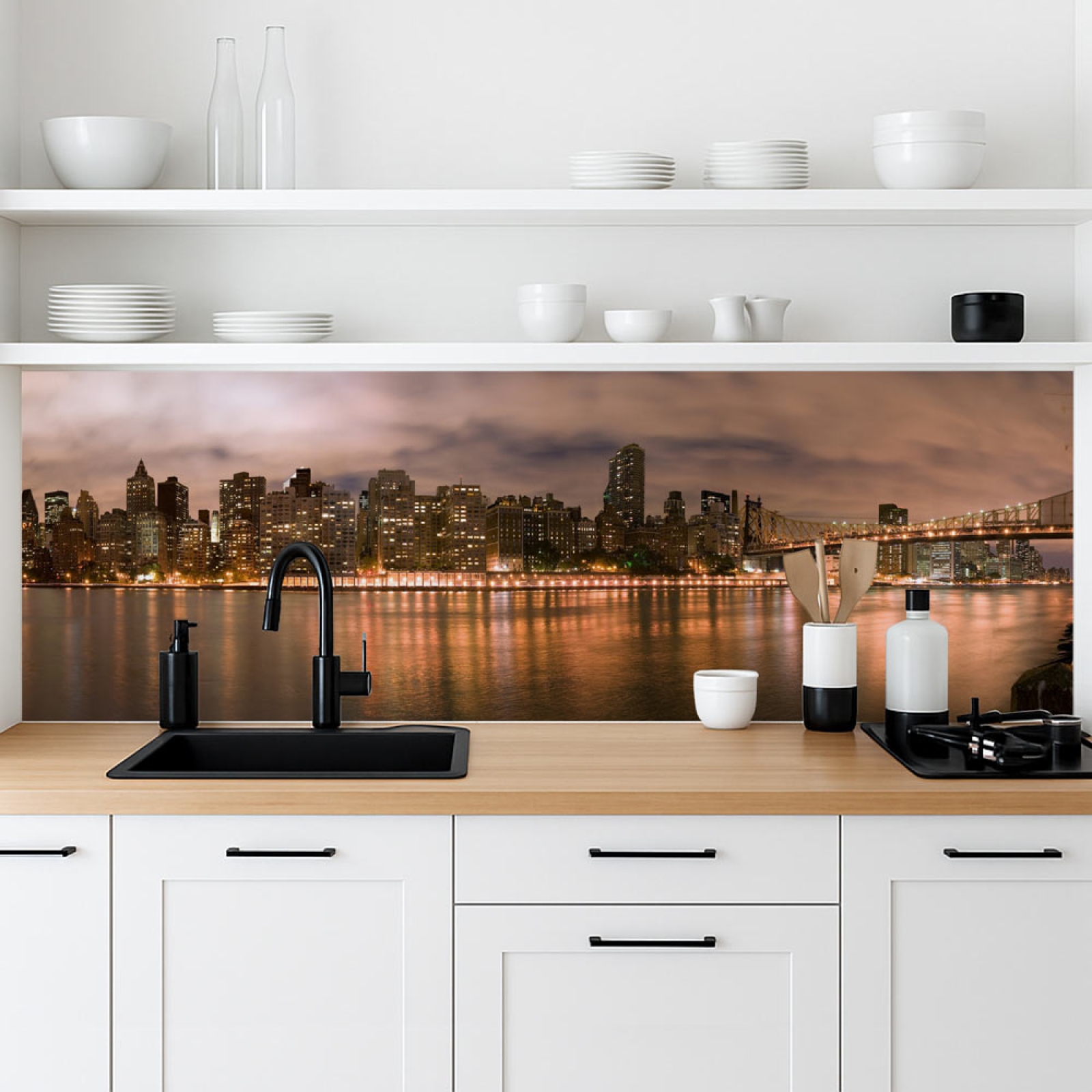 Küchenrückwand Platte Park mit Blick zur Skylines Artikelbild 2