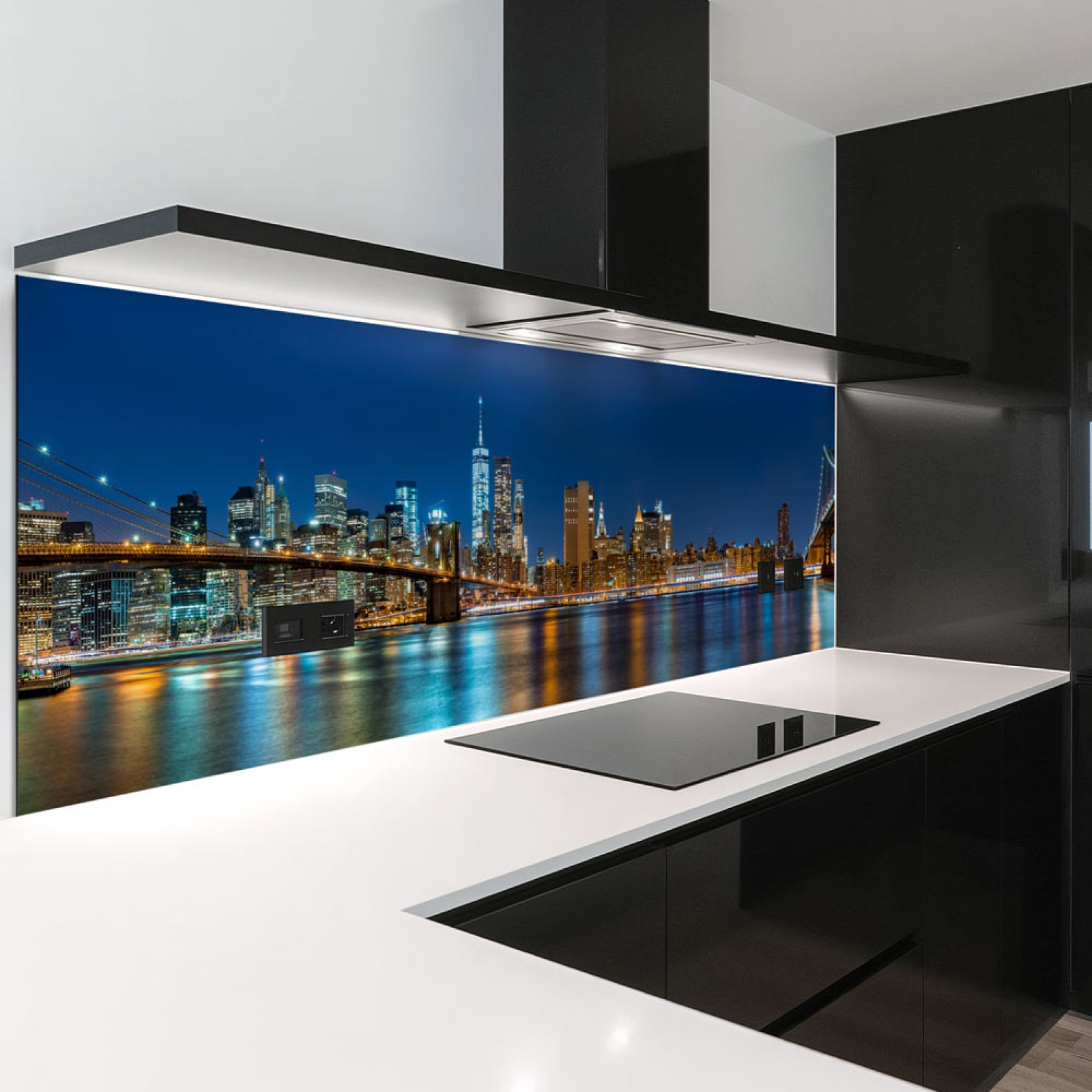 Küchenrückwand Platte Nächtliche Perspektive zur Stadt Artikelbild 2