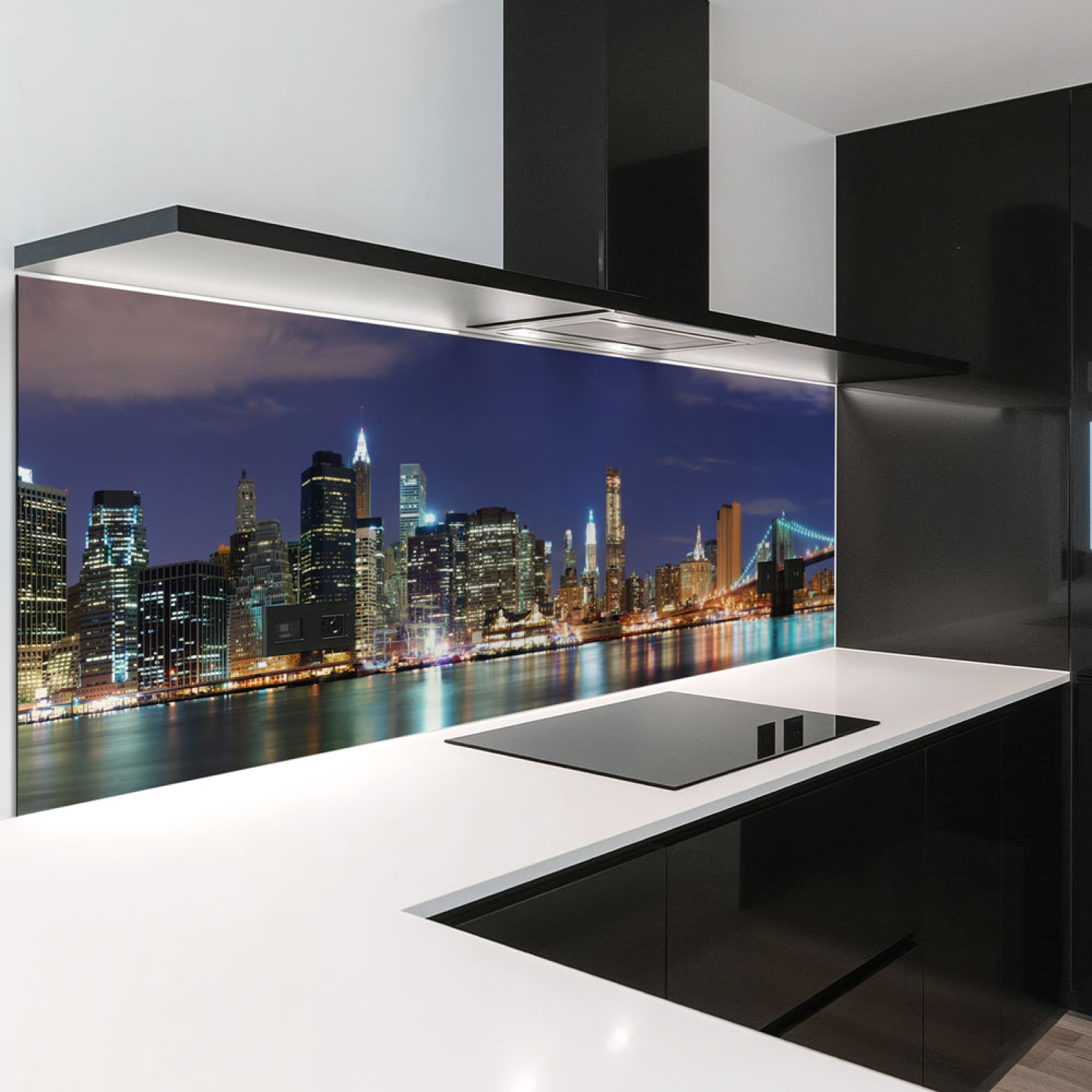 Küchenrückwand Platte Beleuchtete Brücke nach Manhattan Artikelbild 1
