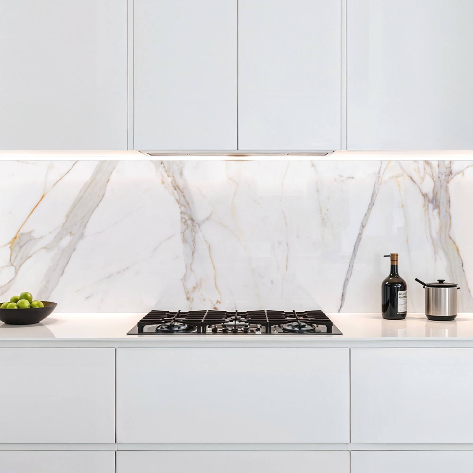 Küchenrückwand Platte Marmoroptik mit Goldakzenten Artikelbild 1