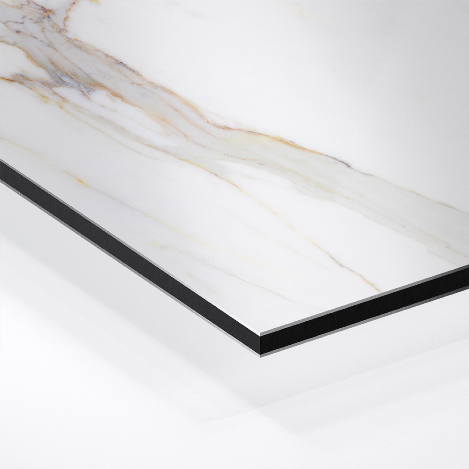 Küchenrückwand Platte Marmoroptik mit Goldakzenten Hover-Bild