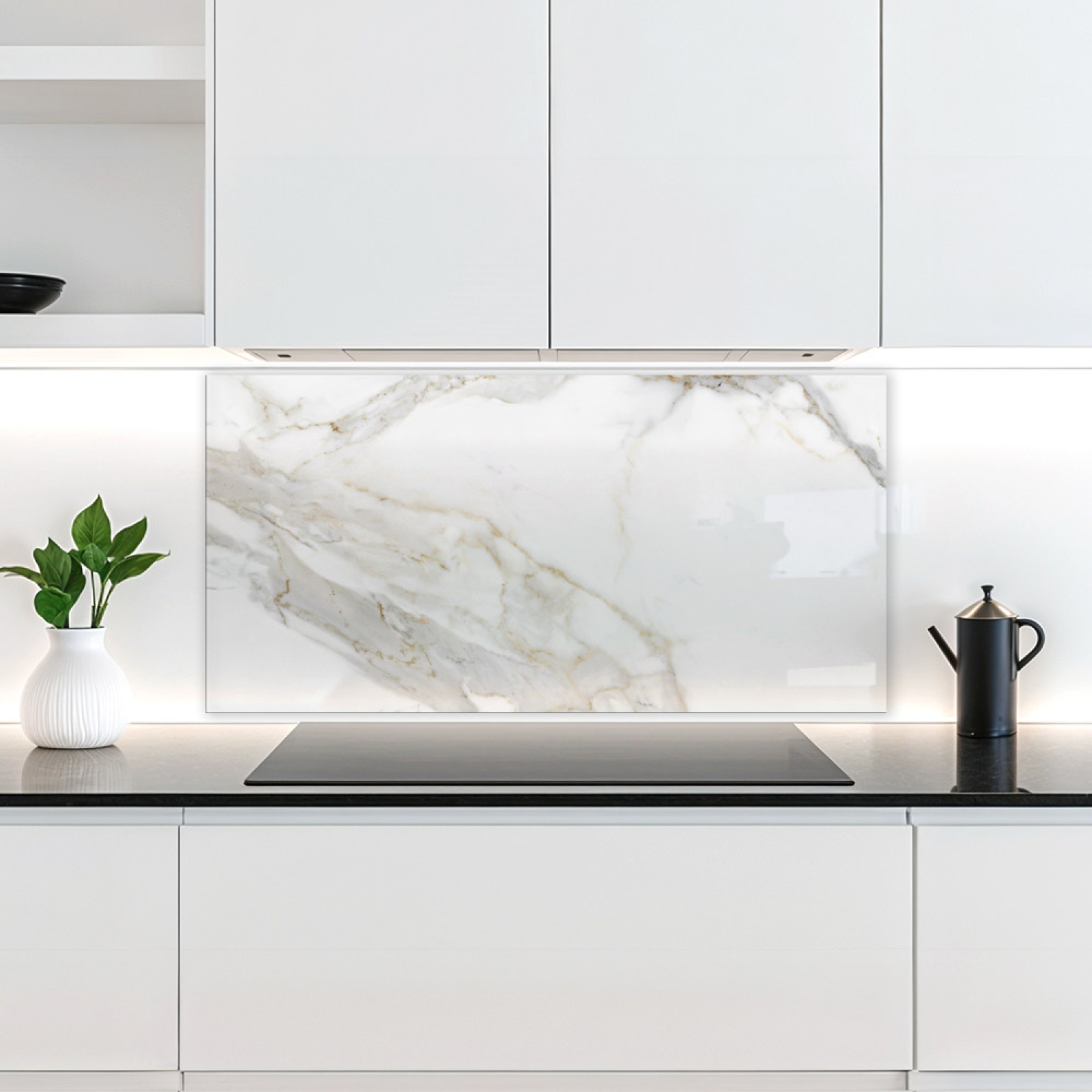 Küchenrückwand Platte Marmordesign mit Grauen Adern Artikelbild 1