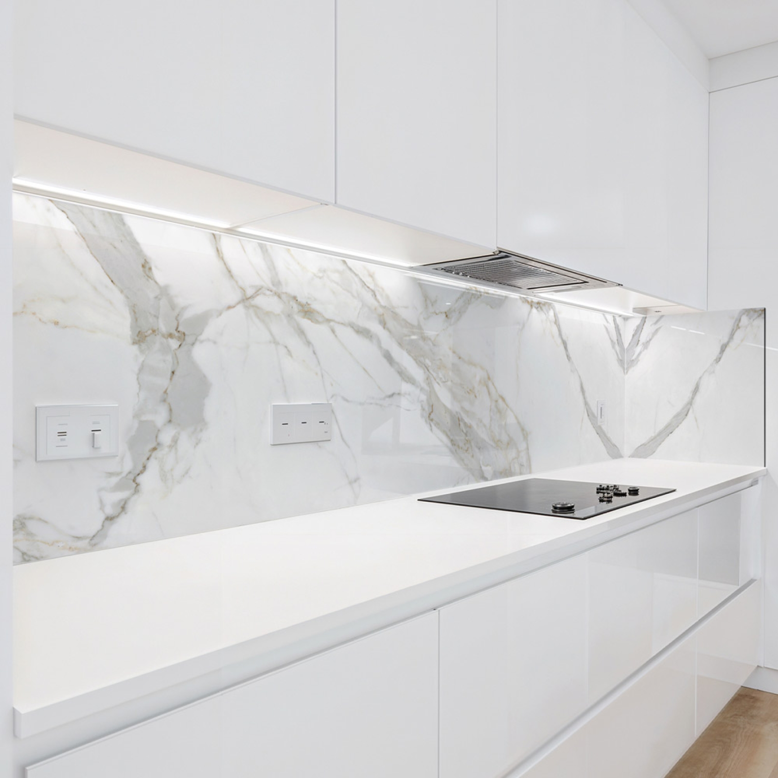 Küchenrückwand Platte Marmordesign mit Grauen Adern Artikelbild 2