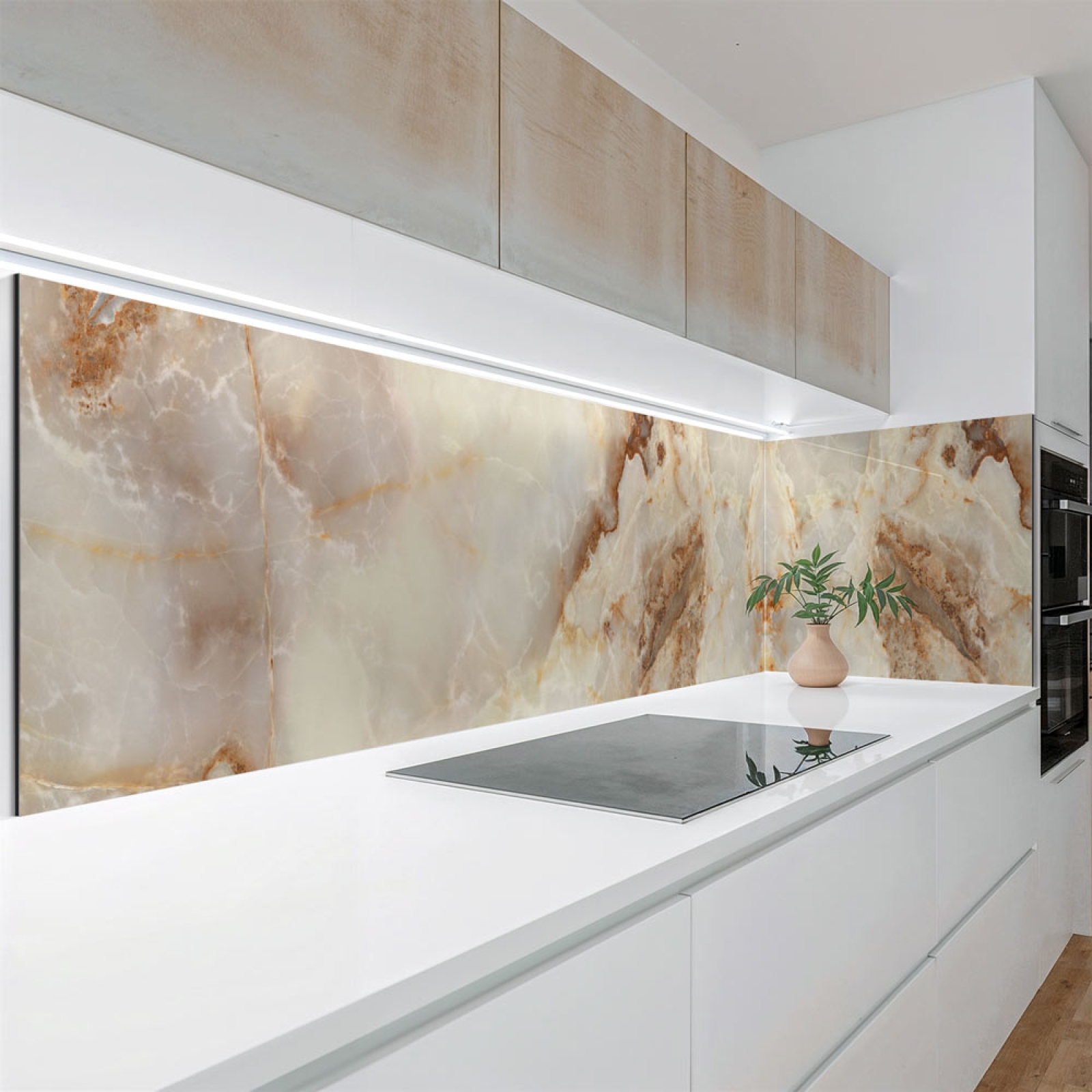 Küchenrückwand Platte Naturstein Marmor in Creme & Kupfer Artikelbild 2