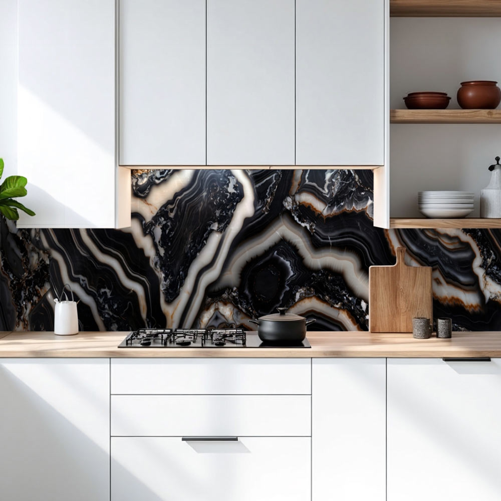 Küchenrückwand Platte Schwarzer Luxus Marmor Artikelbild 1