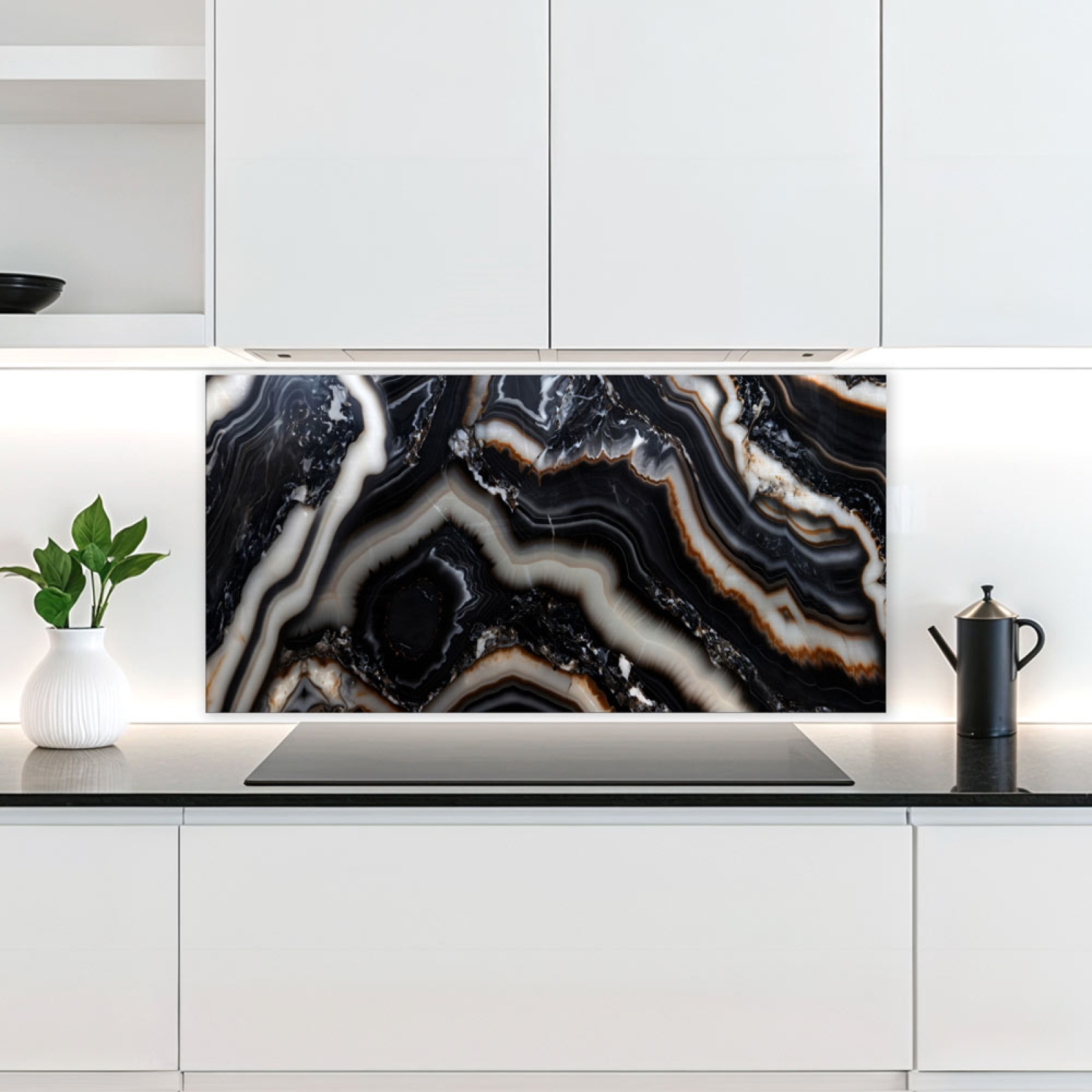 Küchenrückwand Platte Schwarzer Luxus Marmor Artikelbild 2