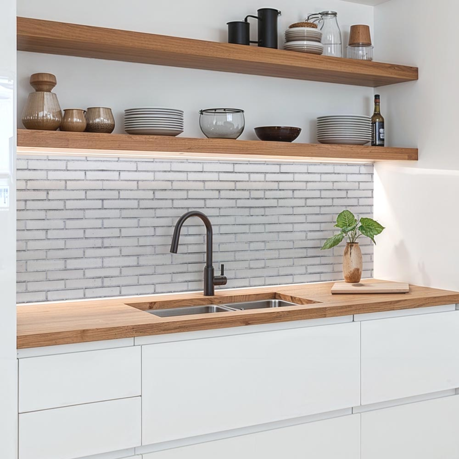 Küchenrückwand Platte Schmale Ziegelstein Ambiente Artikelbild 1