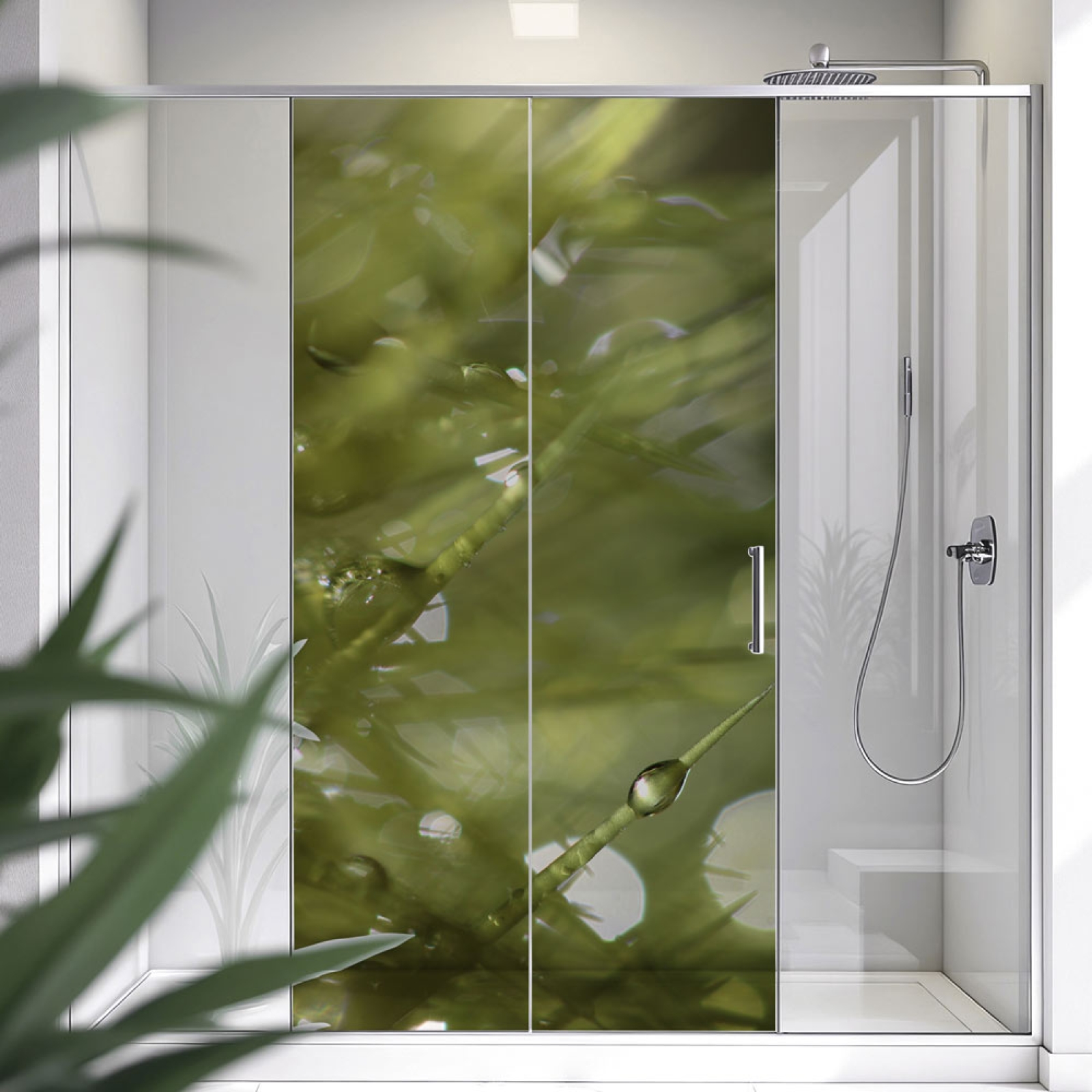 Sichtschutzfolie Dusche | Makrostruktur mit Tau Perle