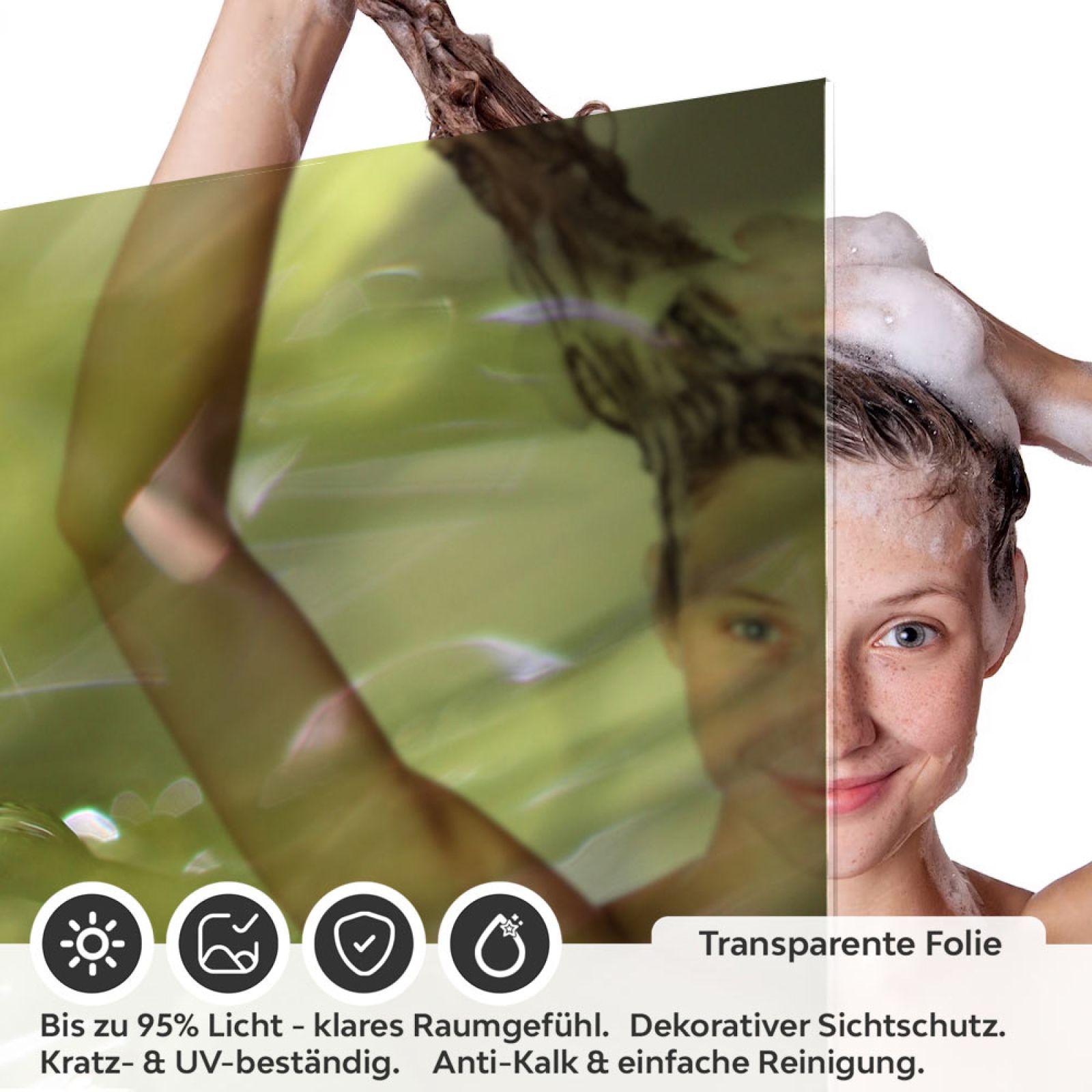 Sichtschutzfolie Dusche | Makrostruktur mit Tau Perle