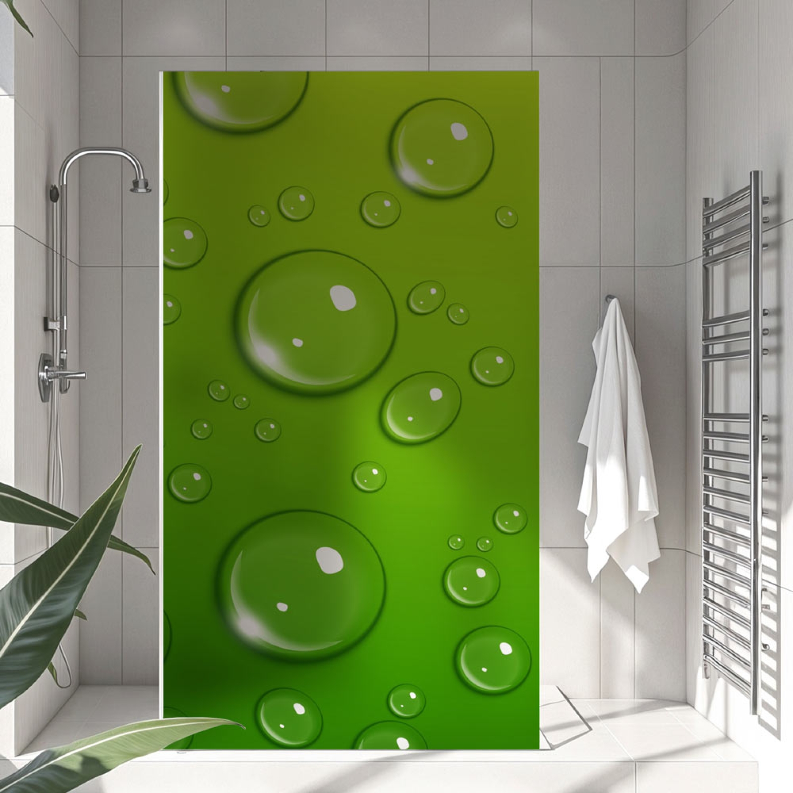 Sichtschutzfolie Dusche | Filigrane Tropfenperlen